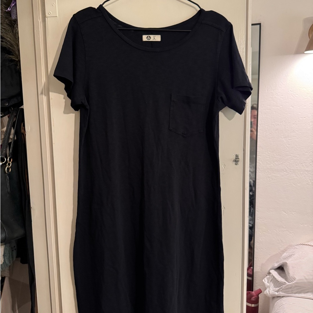 American Giant Black Mini T-Shirt Dress 100% cotton